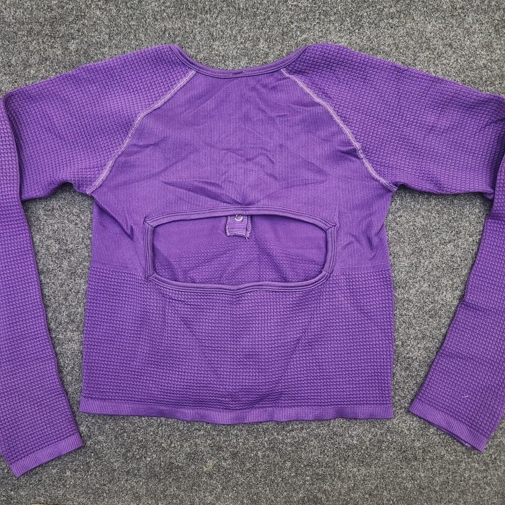 Free People FP Movement Womens XL Purple Dark Amethyst Bail Out Long Sleeve Top - Picture 2 of 8